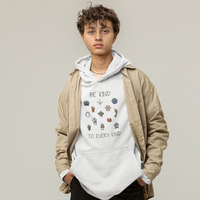 Be Kind Men's White Hoodie