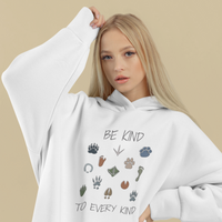 Be Kind Women's White Hoodie