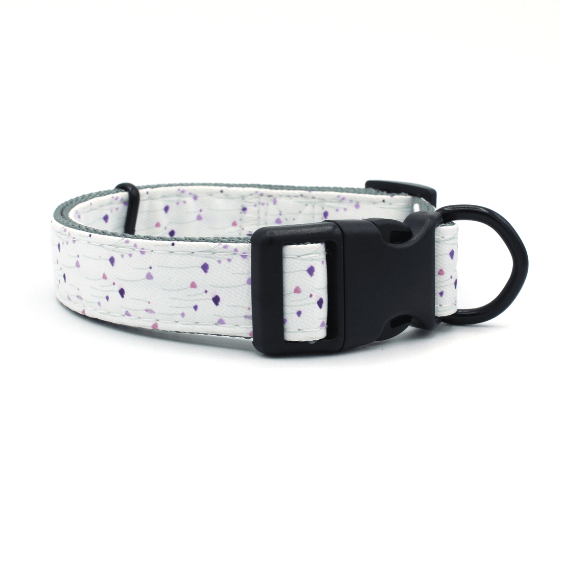 white wildflower pattern dog collar