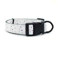 white wildflower pattern dog collar