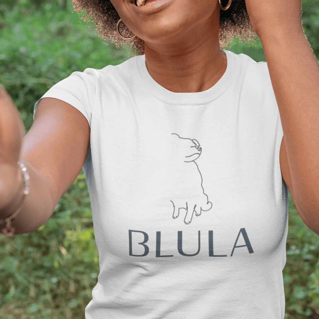 Blula Dog Logo White Tee