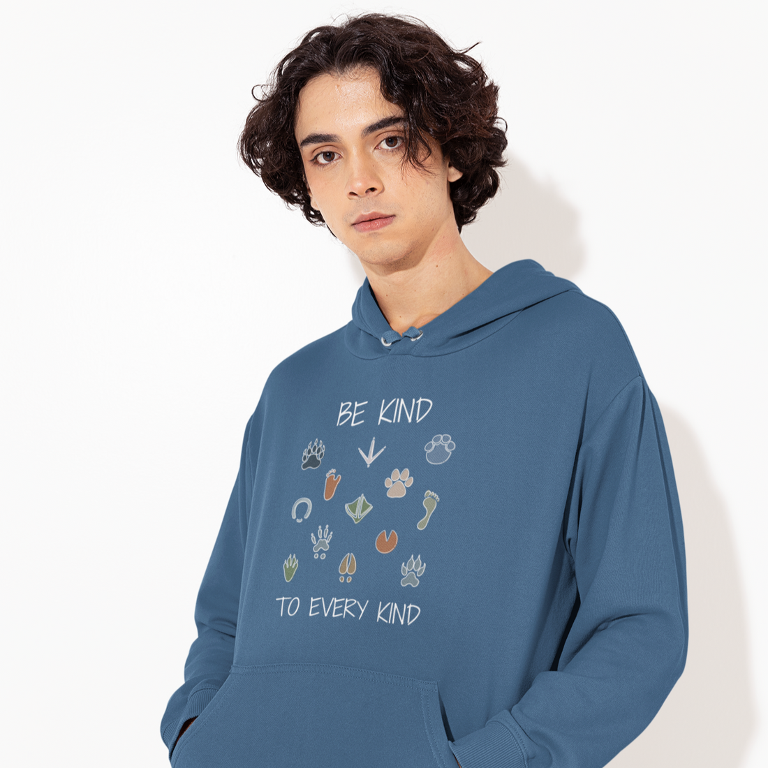 Be Kind Men's Blue Hoodie