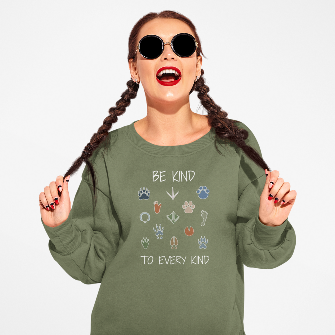 Be Kind Women's Green Sweatshirt