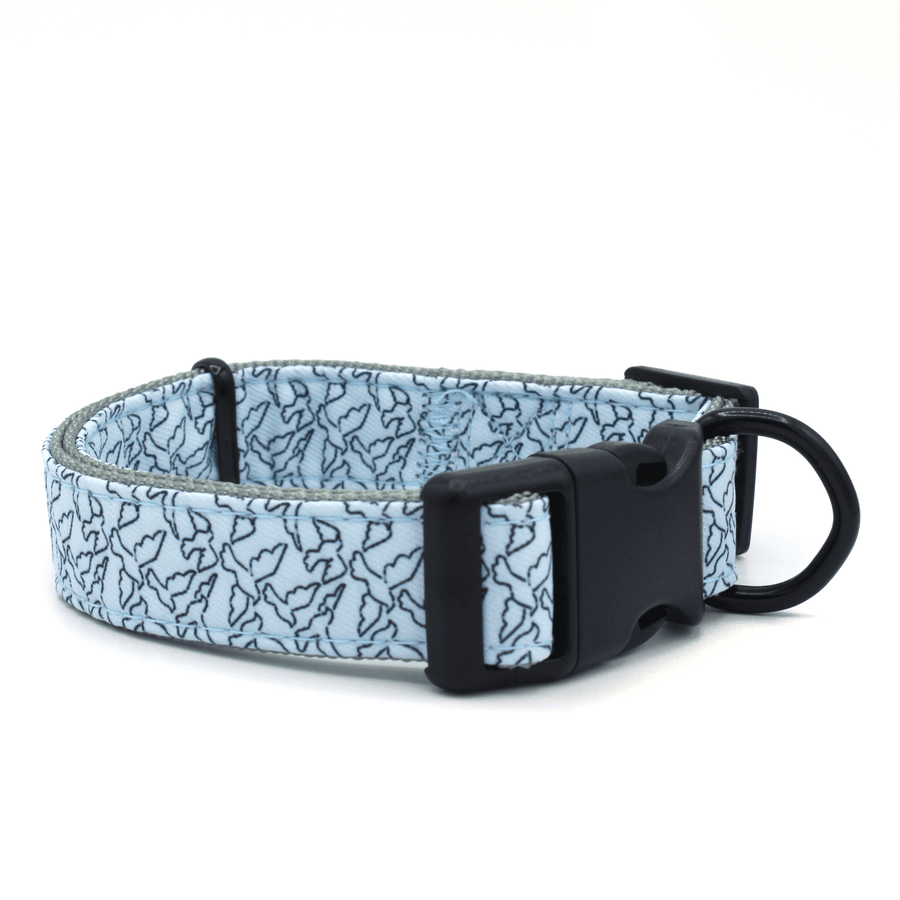 high quality blue birdie pattern dog collar