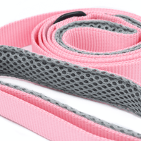 light pink leash with grey handles and black clasp