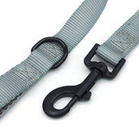 a grey double handle dog leash strong claspfor dogs that pull