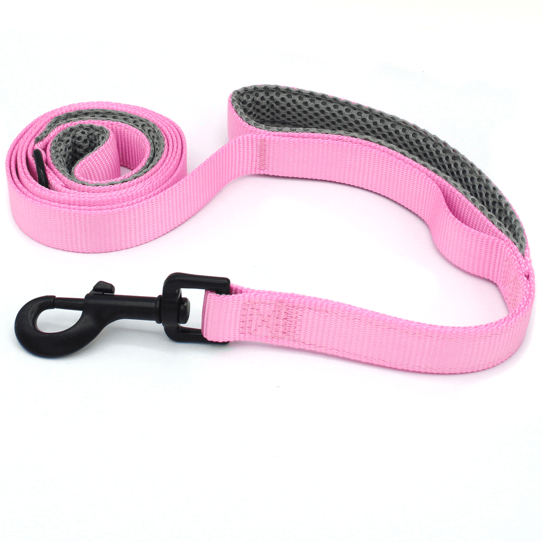 hot pink double handle dog leash for better control and training