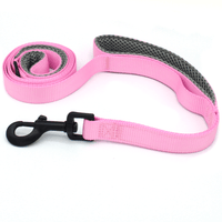 hot pink double handle dog leash for better control and training