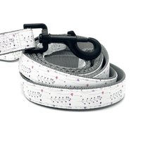 a wildflower patterned double handle dog leash for control and pulling